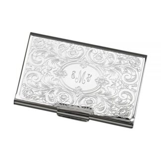 CARD CASE WITH EMBOSSED SCROLL COVER