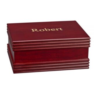 ROSEWOOD FINISHED BOX WITH FOREST GREEN INSIDE