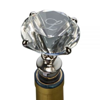 CLEAR SOLITAIRE DIAMOND SHAPED BOTTLE STOPPER