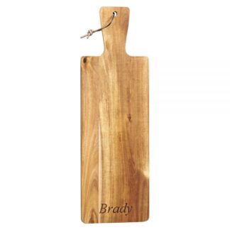 ACACIA WOOD HANDLED BREAD BOARD