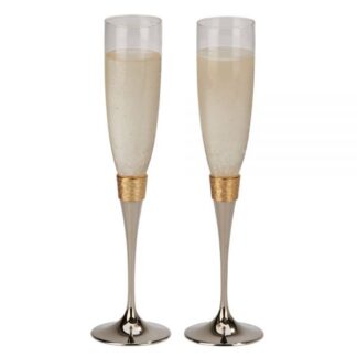 Hammered Gold Banded Flutes