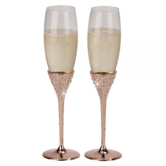 "Galaxy" Rose Gold Flutes