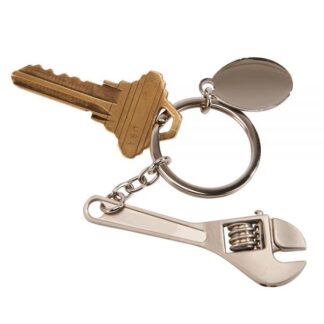 Wrench Key chain w/Oval Engraving Plate 4.5"L