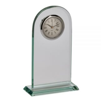 Glass Arched Clock 8" H