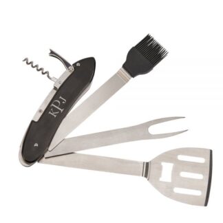 Folding BBQ Tools with Black Handle