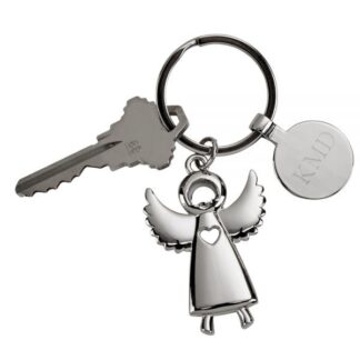 Standing Angel Key Chain w/Engraving Tag