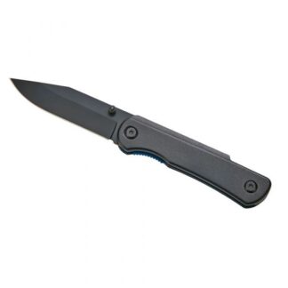 Black Pocket Knife with Blue Accents