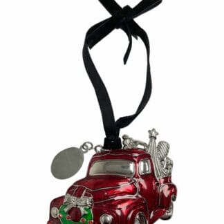 RED TRUCK 3D ORNAMENT WITH ENGRAVING TAG