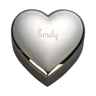 Silver heart jewelry box